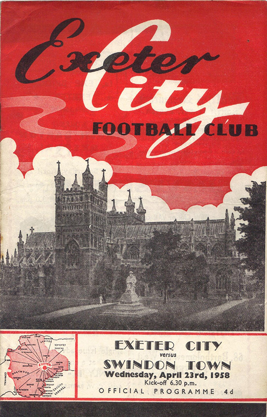 <b>Wednesday, April 23, 1958</b><br />vs. Exeter City (Away)